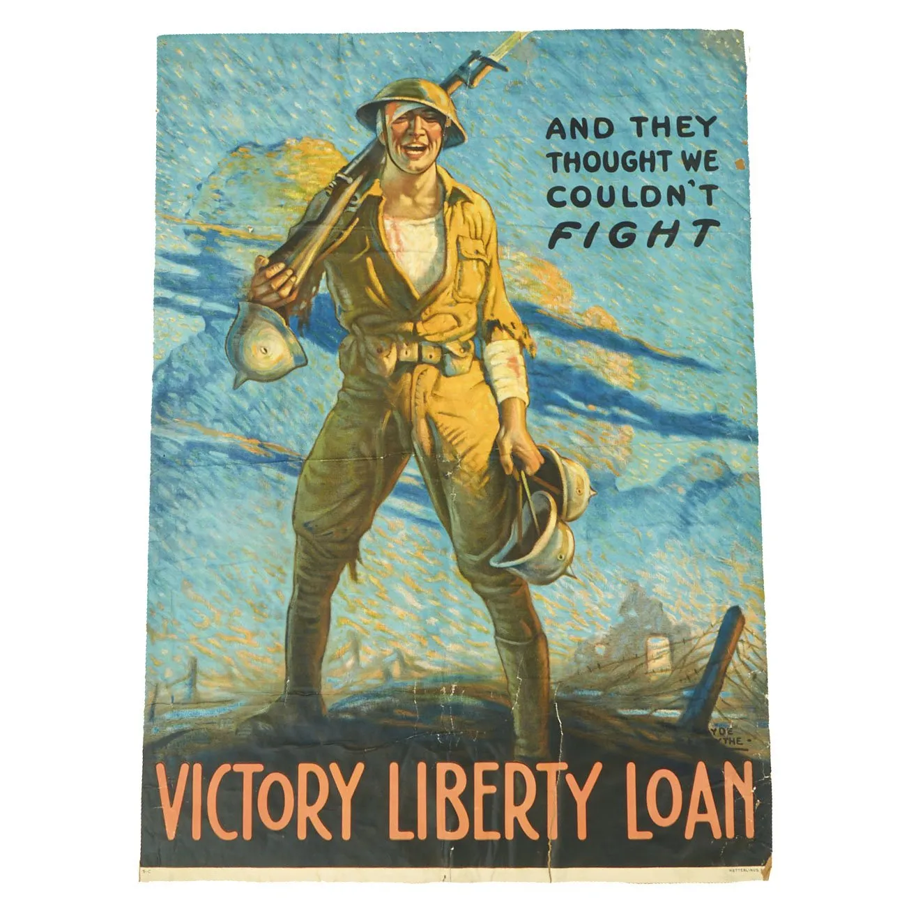 Original U.S. WWI Propaganda Poster - Victory Liberty Loan - And They Thought We Couldn't Fight