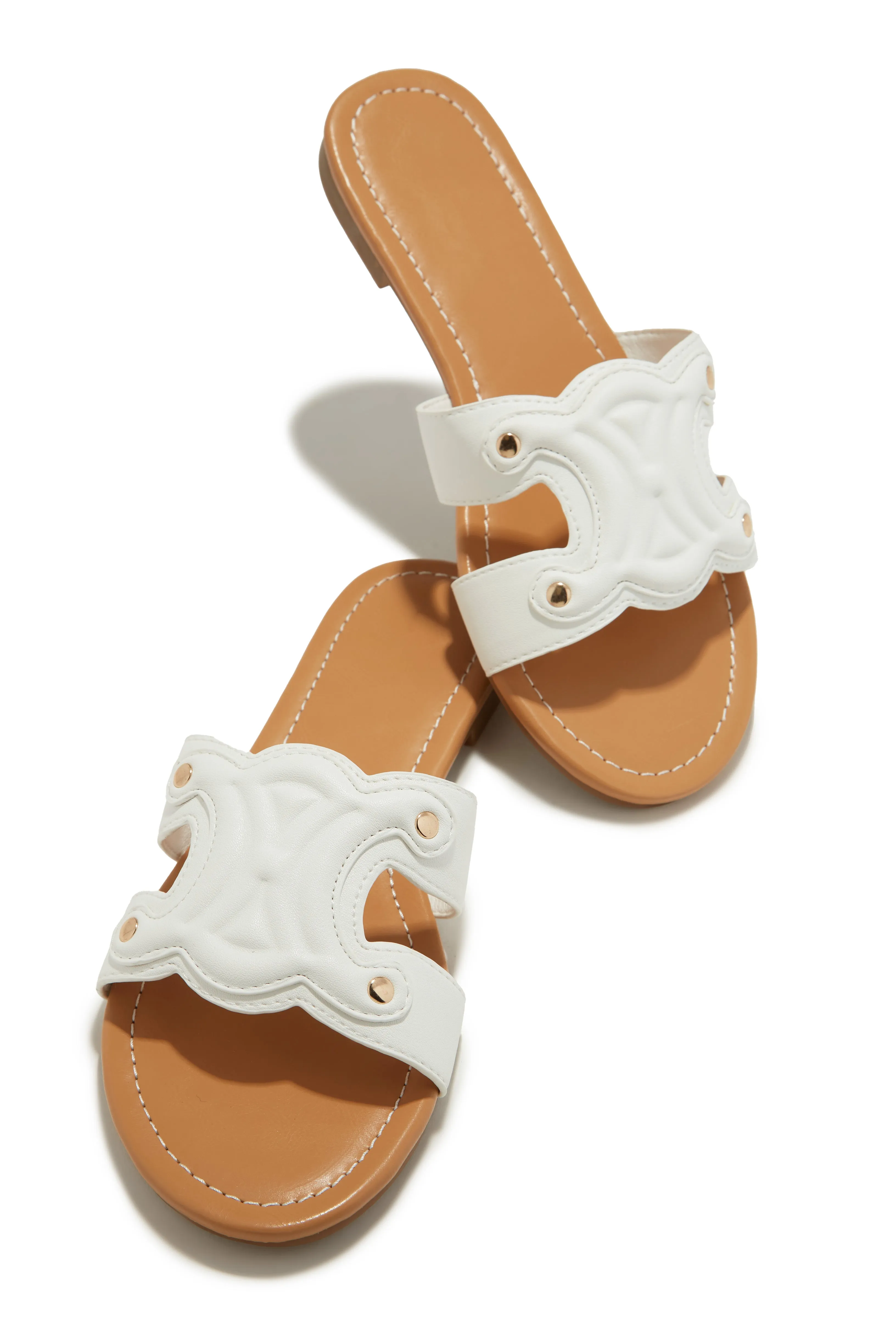 Paris Trips Slip On Sandals - White