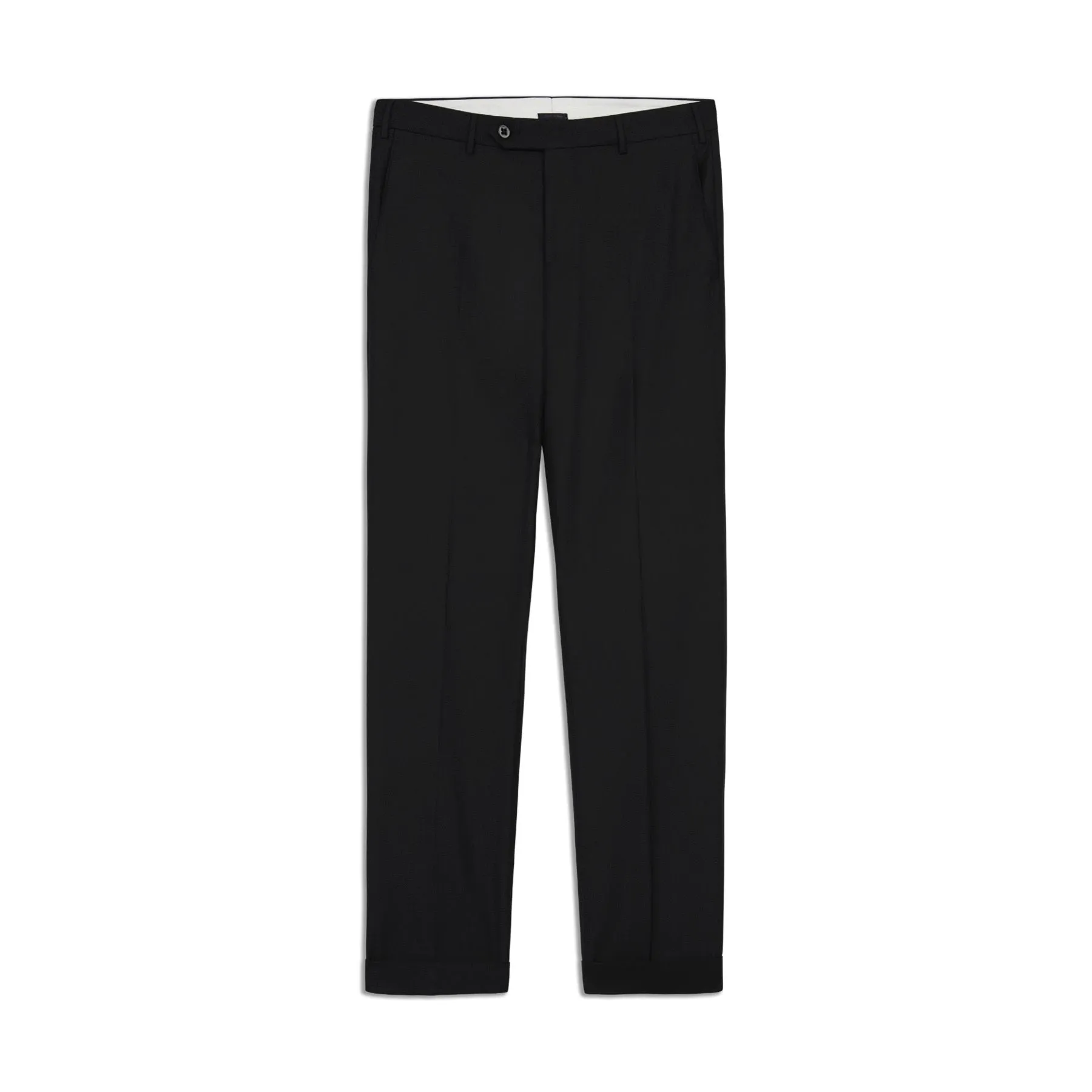 Parker Flat Front Stretch Wool Trouser in Black (Modern Straight Fit) by Zanella