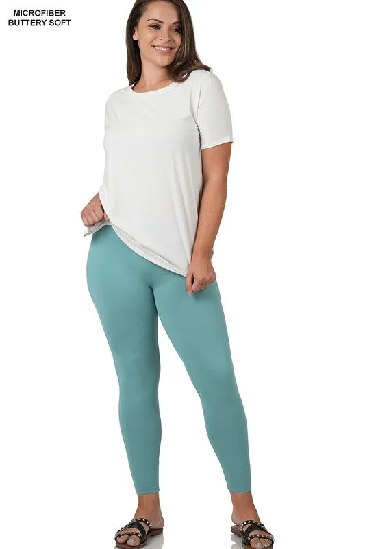 Plus Brushed DTY Microfiber Full-Length Leggings