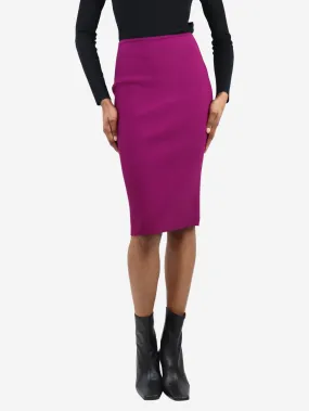 Purple midi pencil skirt - size UK 12