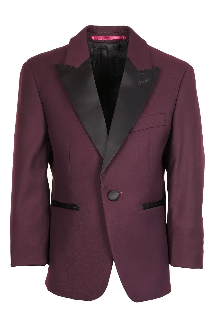 "Fitzgerald" Kids Plum Tuxedo Jacket (Separates)