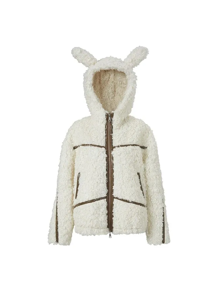 Rabbit Ears Antelope Roll Eco Fur Coat【s0000004851】