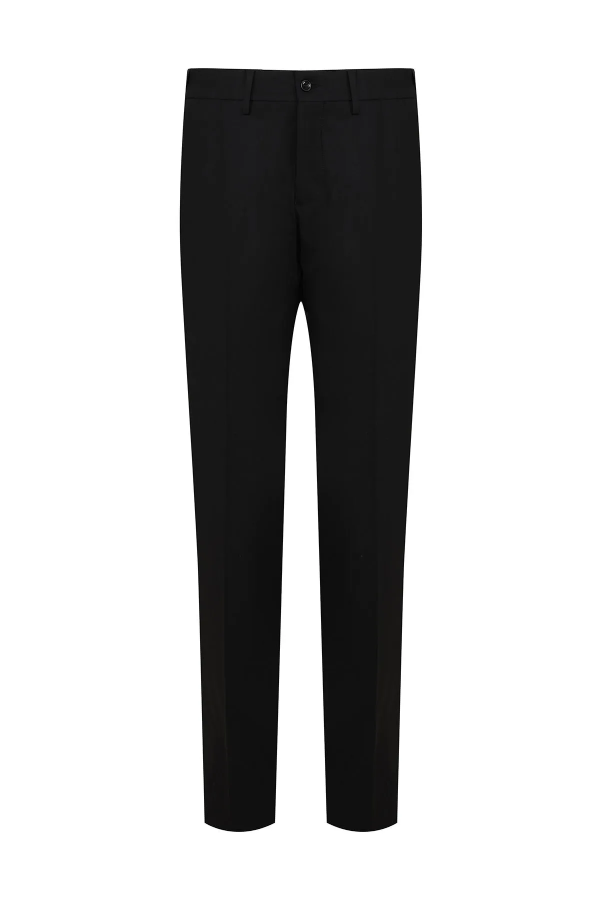 Regular Fit Low Waist Black Wool Dress Pants