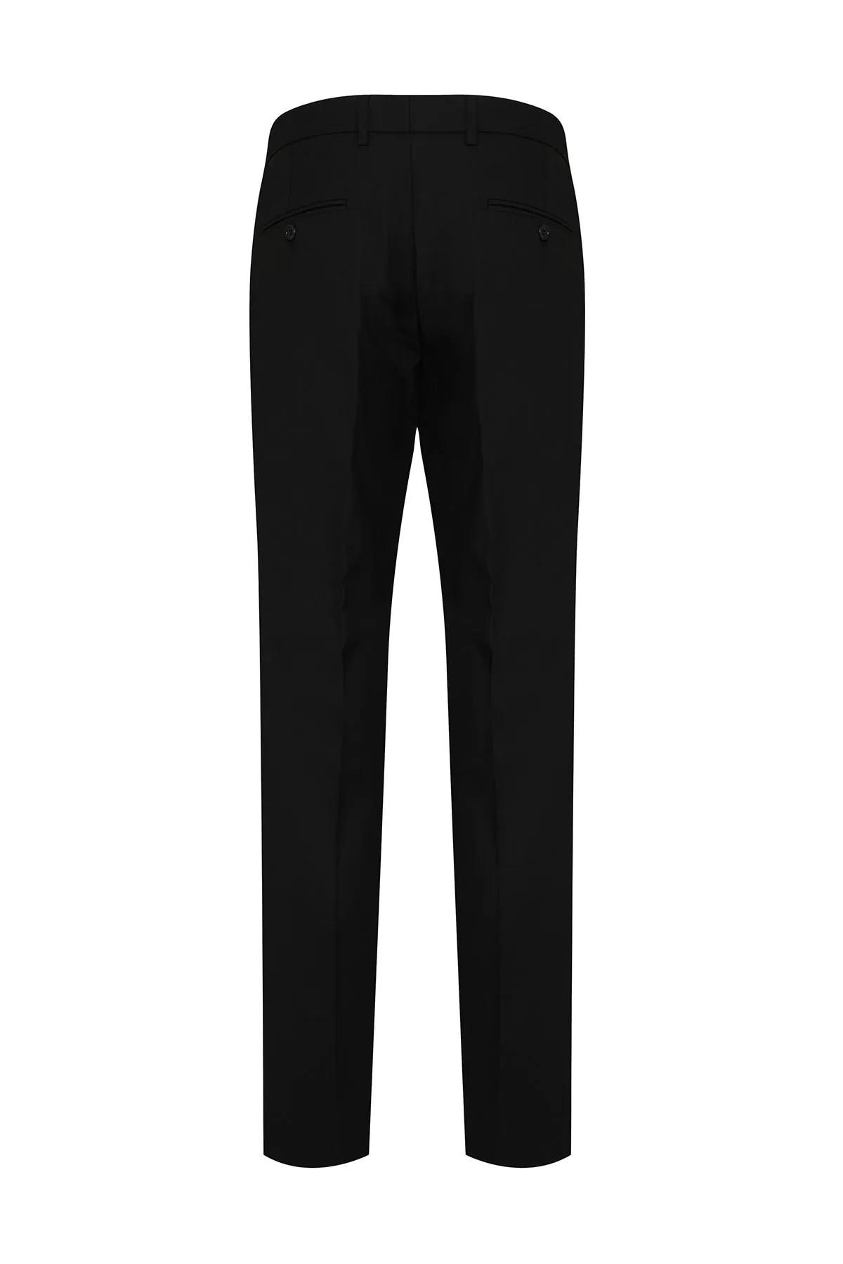 Regular Fit Low Waist Black Wool Dress Pants