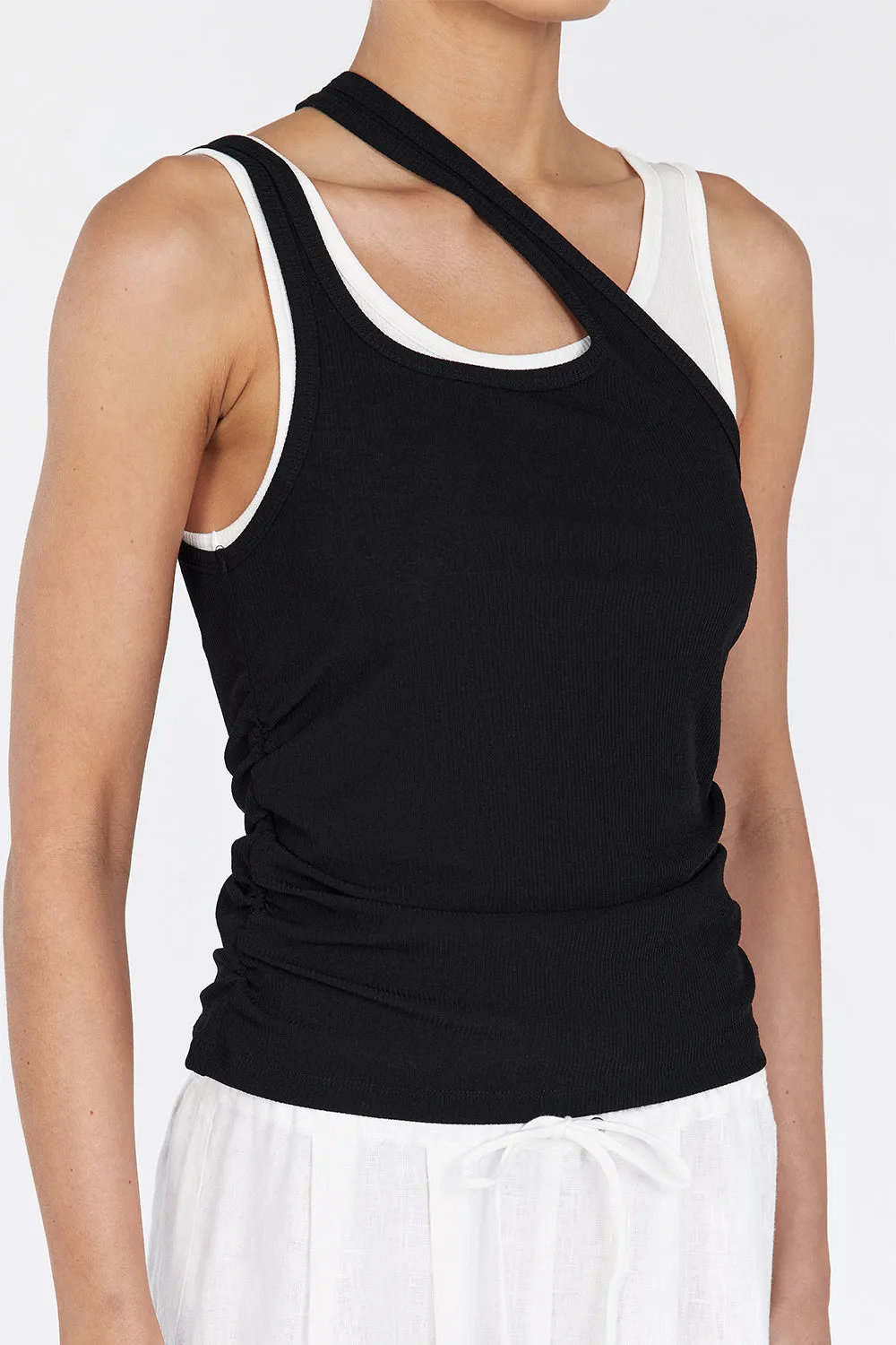 RENEE BLACK DOUBLE LAYER TANK