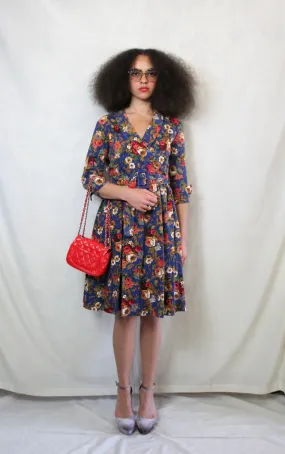 RENT Floral Midi 1950s Style Tea Dress