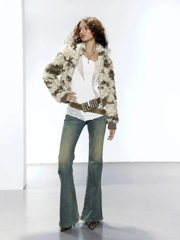 Rose Curly Eco Fur Coat【s0000005637】