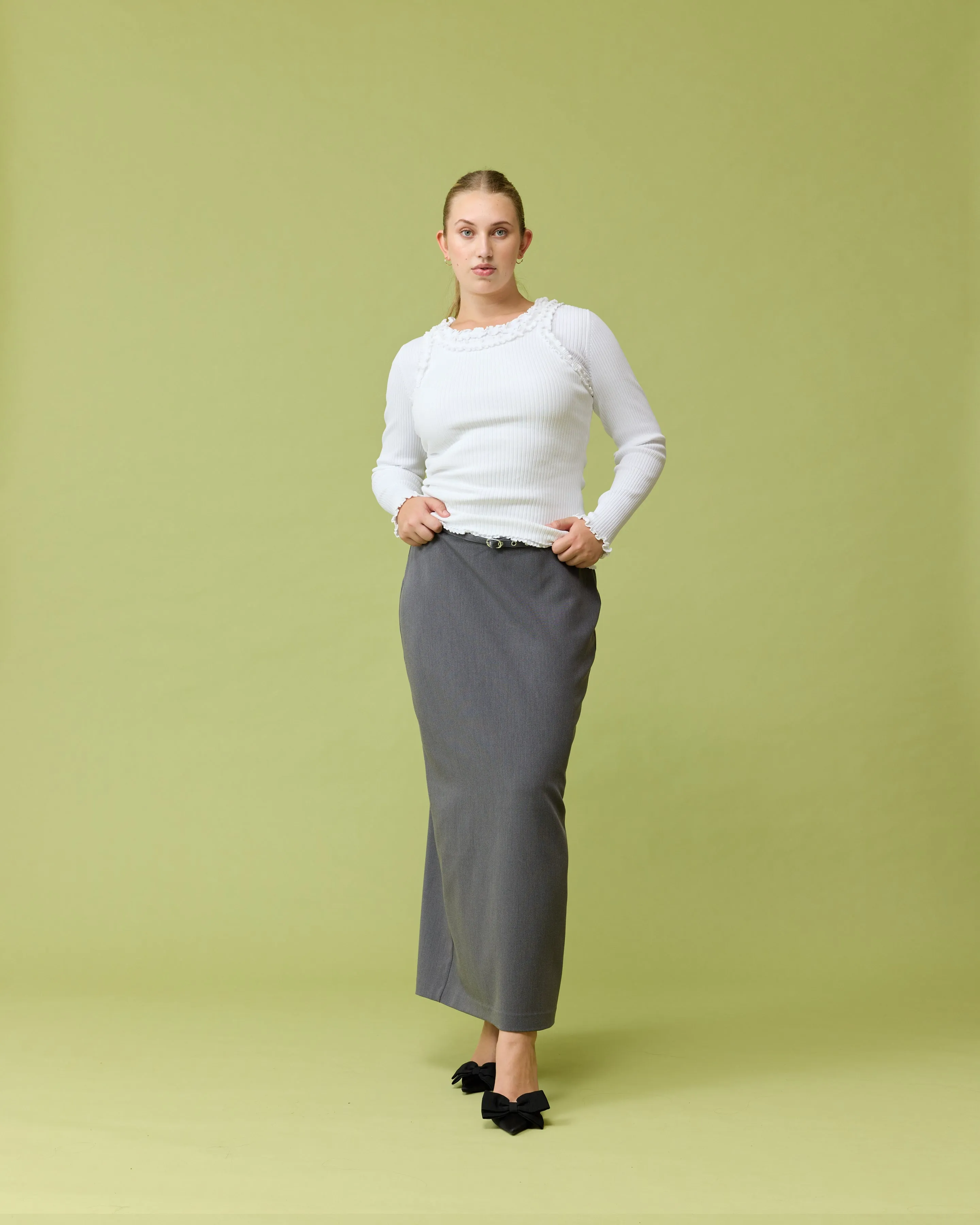 RUE PENCIL SKIRT CHARCOAL