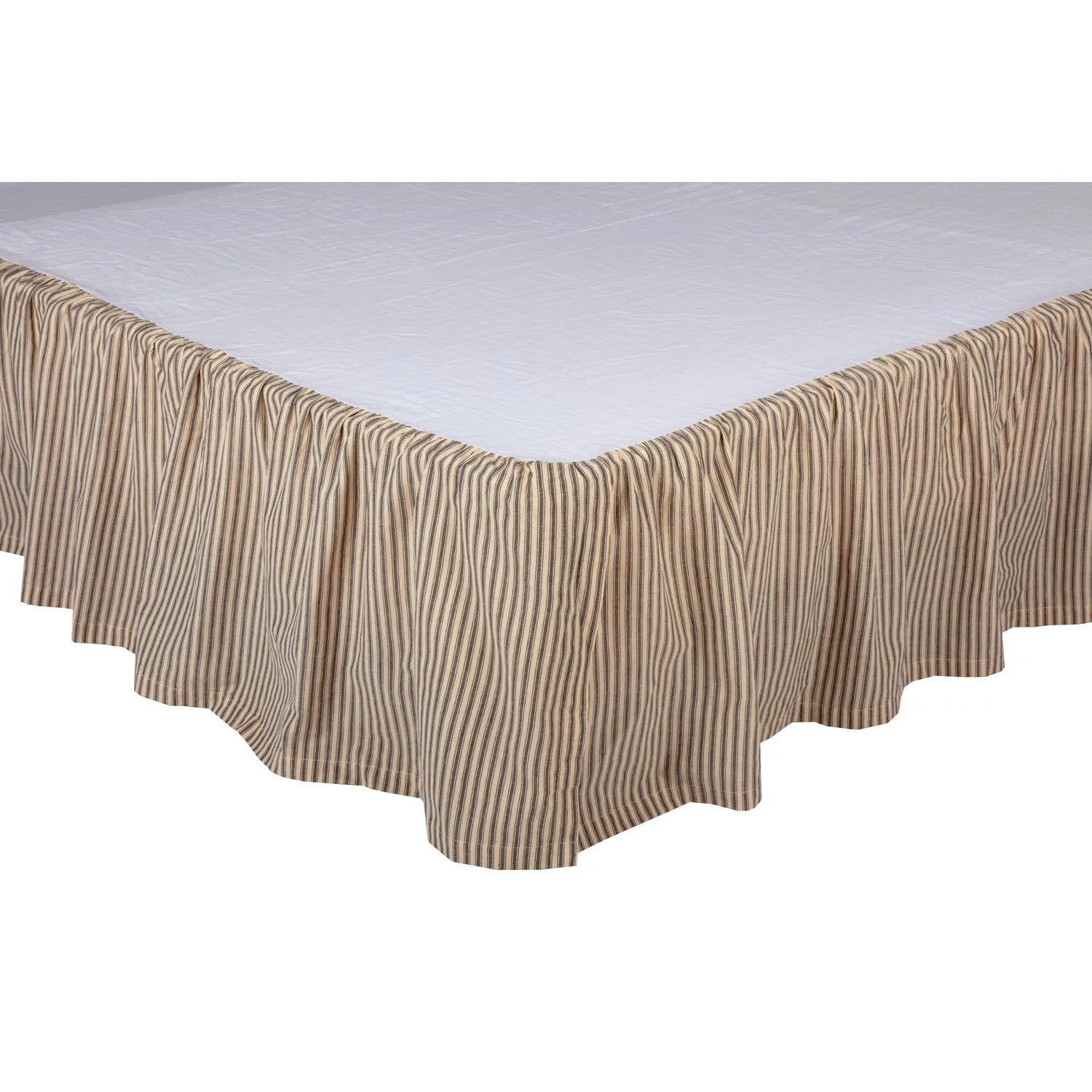 Sawyer Mill Charcoal Ticking Stripe Queen Bed Skirt 60x80x16