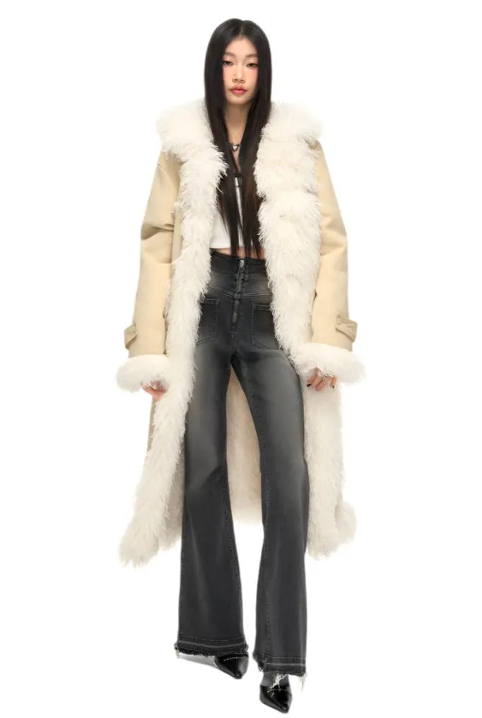 Secret Place Eco Friendly Two Sides Long Fur Coat