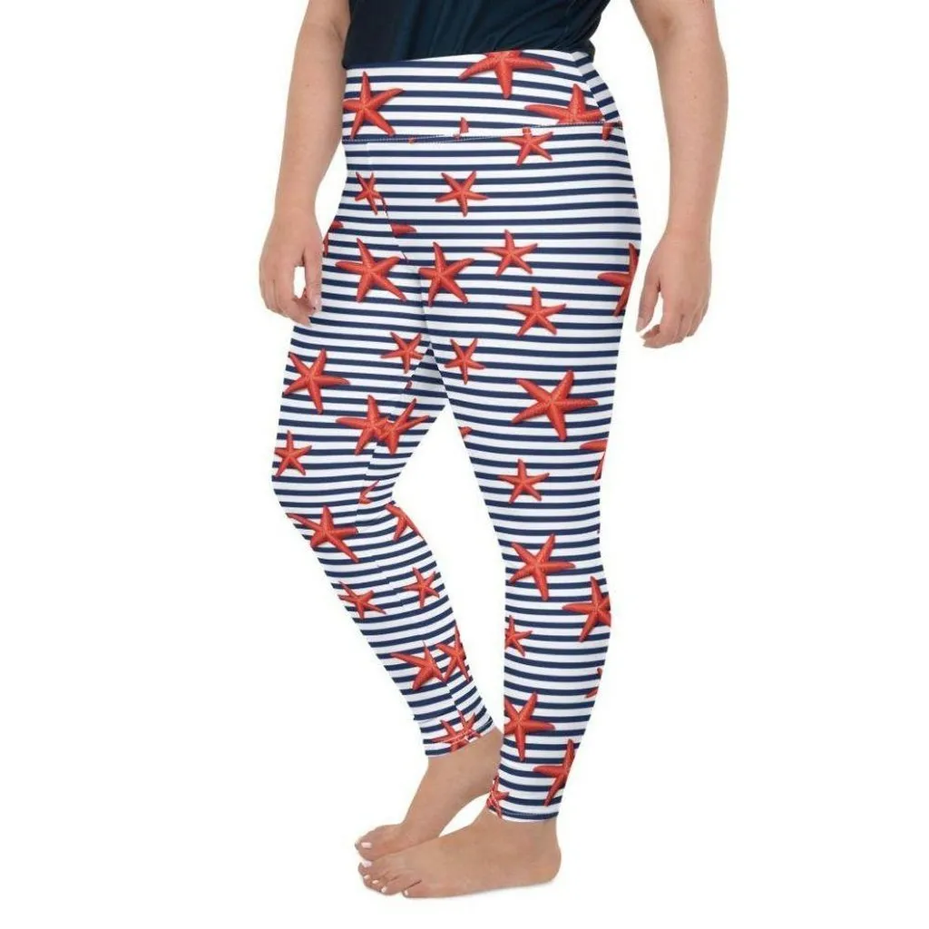 Starfish Stripe Plus Size Leggings