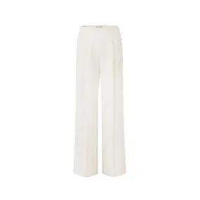 Straight Leg Suit Pants with Metallic Hand-Sewn Buttons