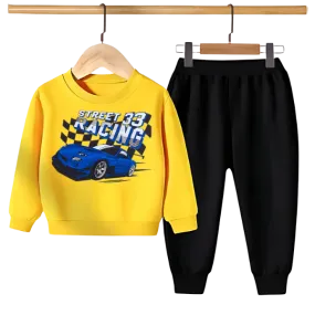 STREET RACING PRINTED SWEATSHIRT SET