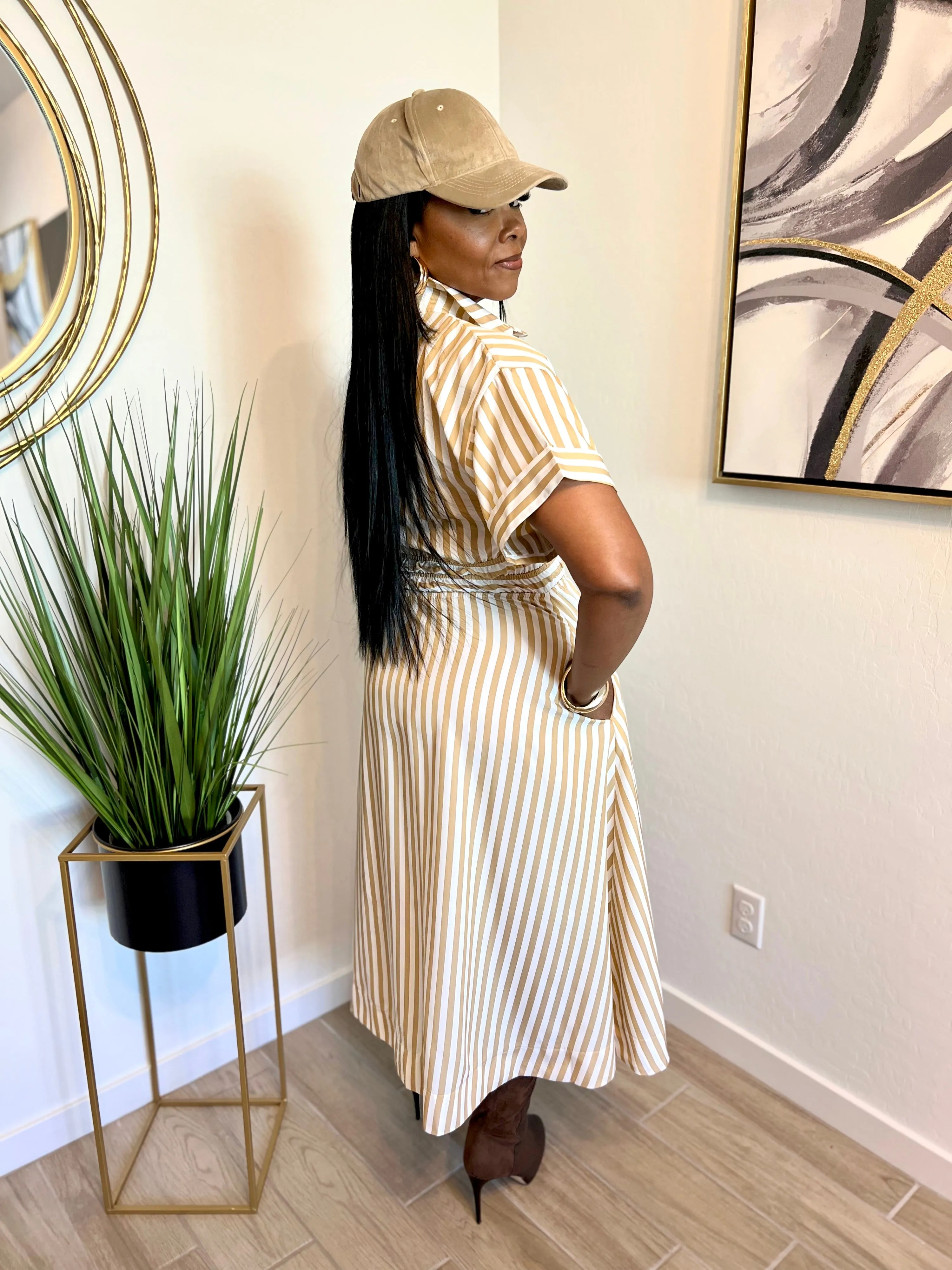 Stripe Essence Shirt Dress