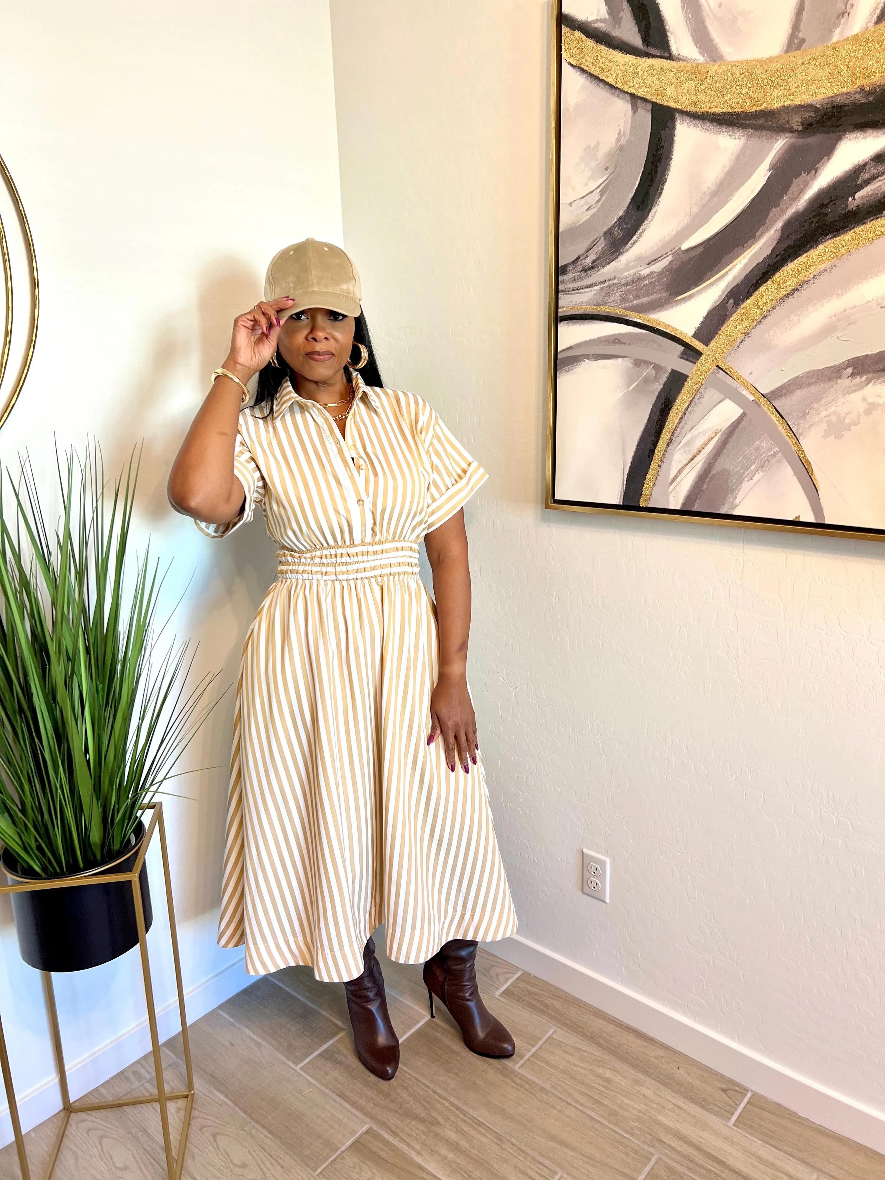 Stripe Essence Shirt Dress