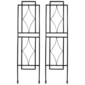 Sunnydaze 30" Contemporary Metal Garden Trellis - Set of 2