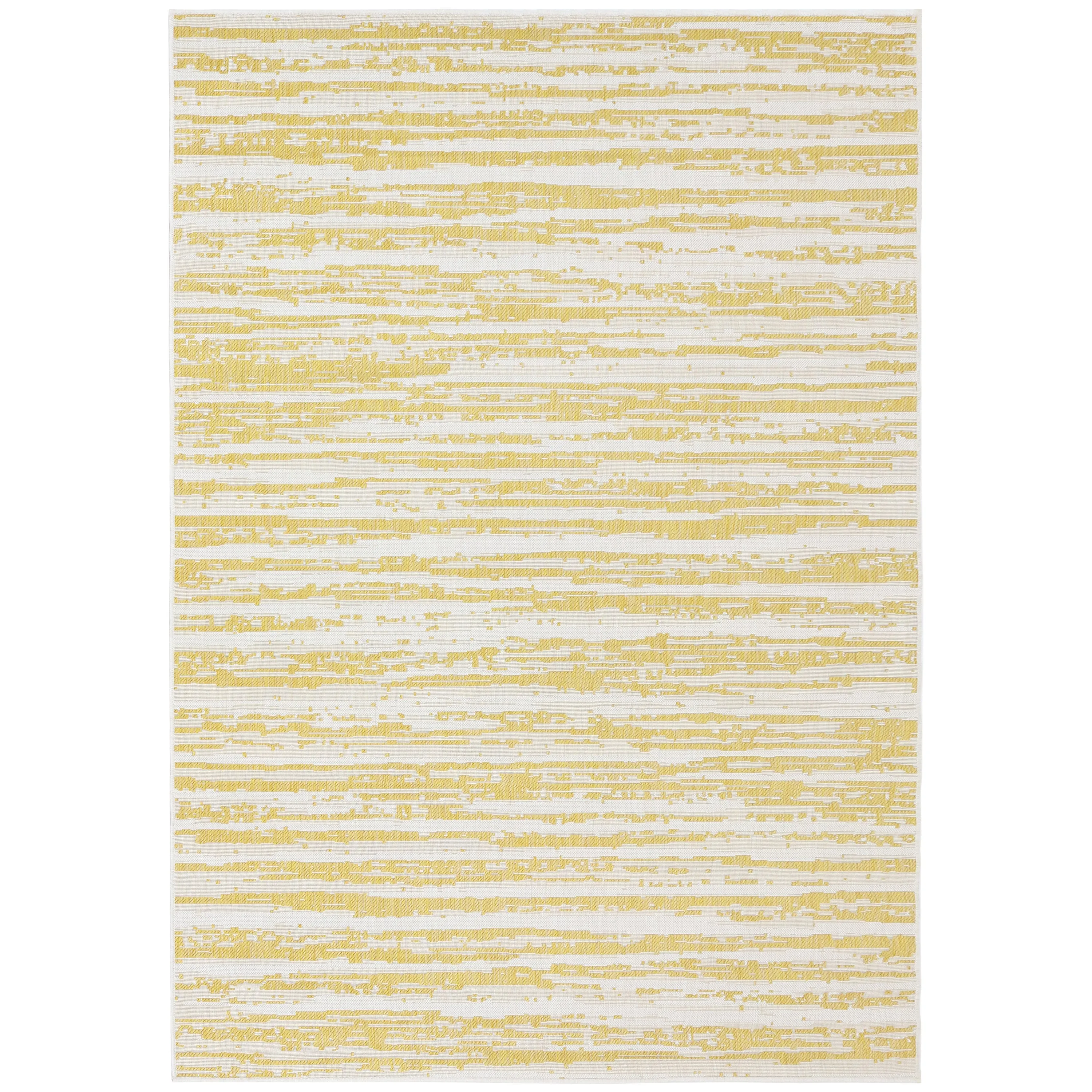 Sunnydaze Abstract Impressions 7x10 Outdoor Patio Area Rug in Golden Fire