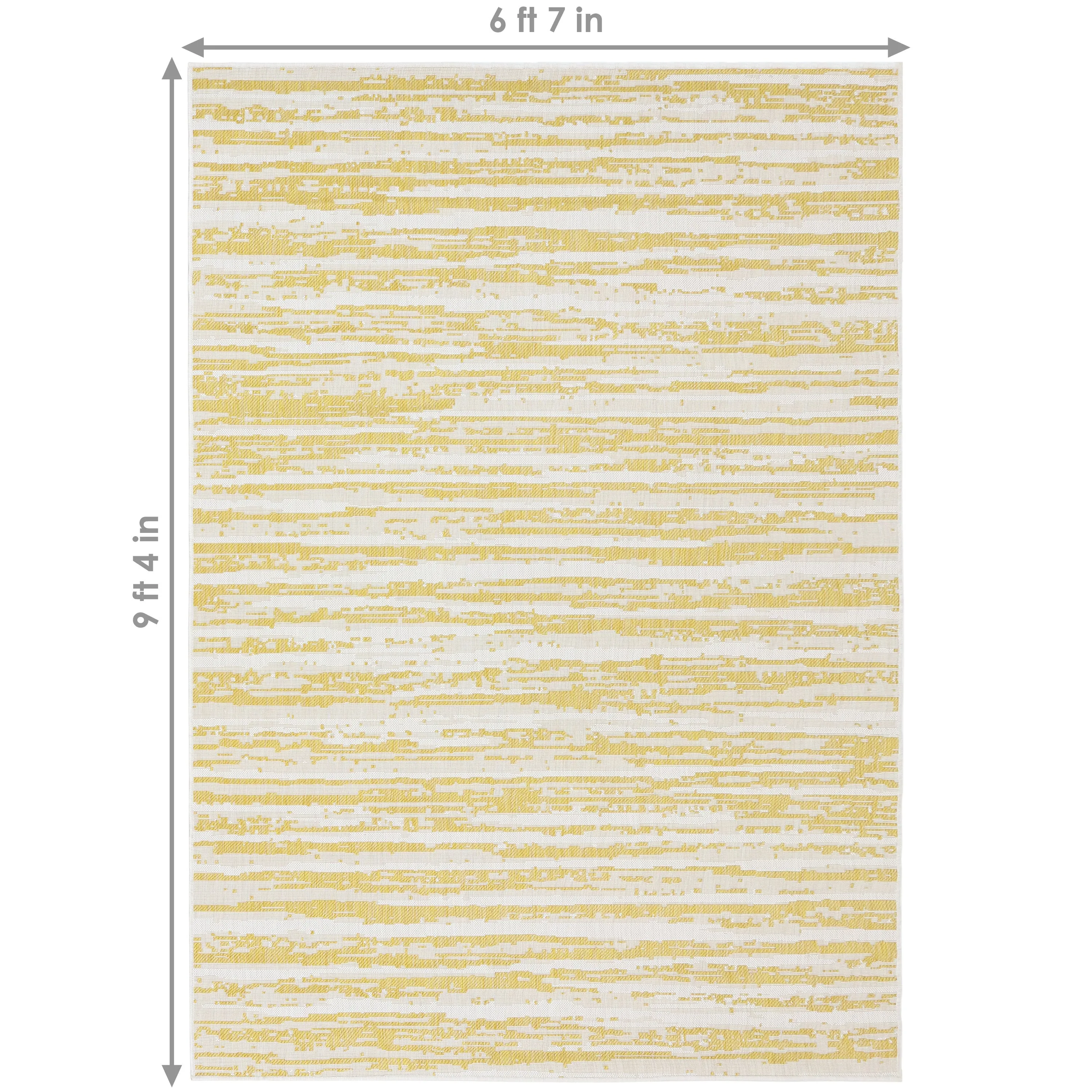 Sunnydaze Abstract Impressions 7x10 Outdoor Patio Area Rug in Golden Fire