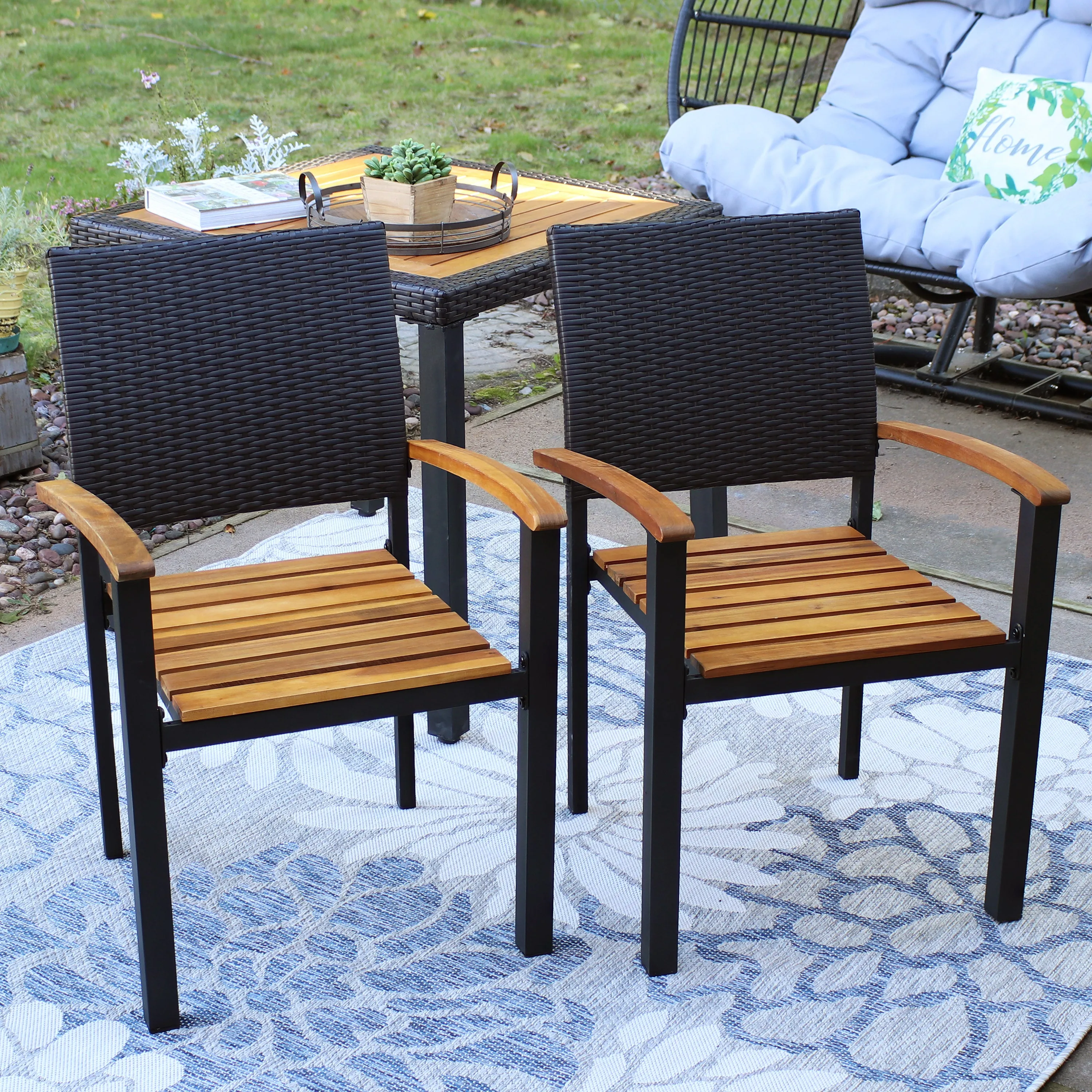 Sunnydaze Malachi Set of 2 Outdoor Patio Armchairs