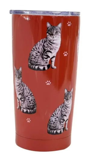 Tabby Cat Silver Tumbler