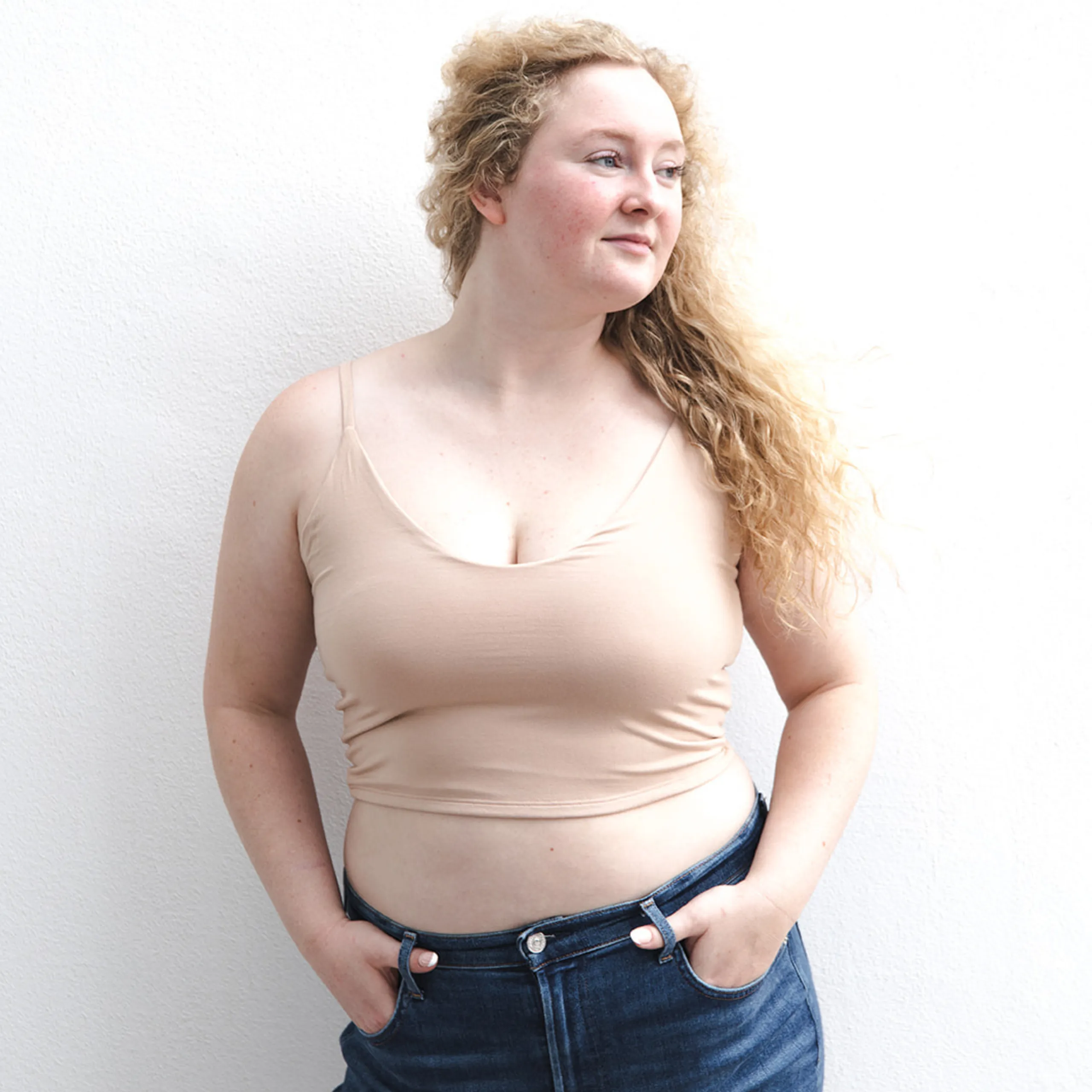 The Kyla - Double Layer Crop - Light Nude