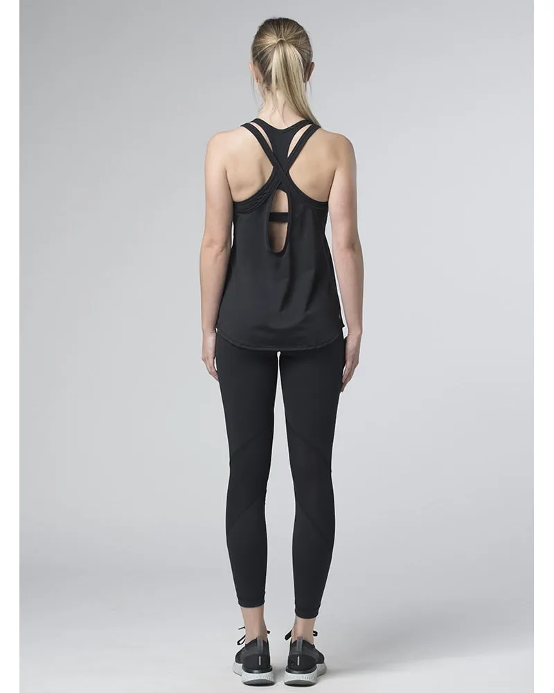 Tonic Active Paris Mesh Panel Capri Leggings - Womens - Black