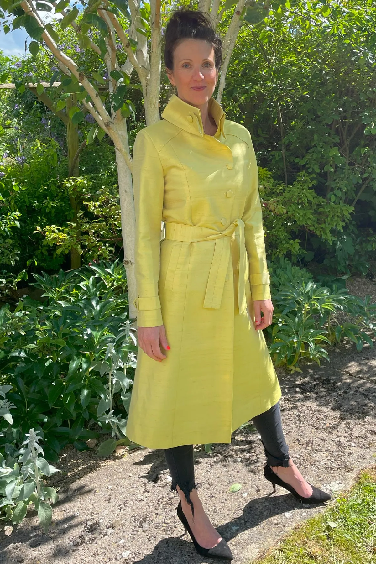 Trench Coat in Lemon Yellow