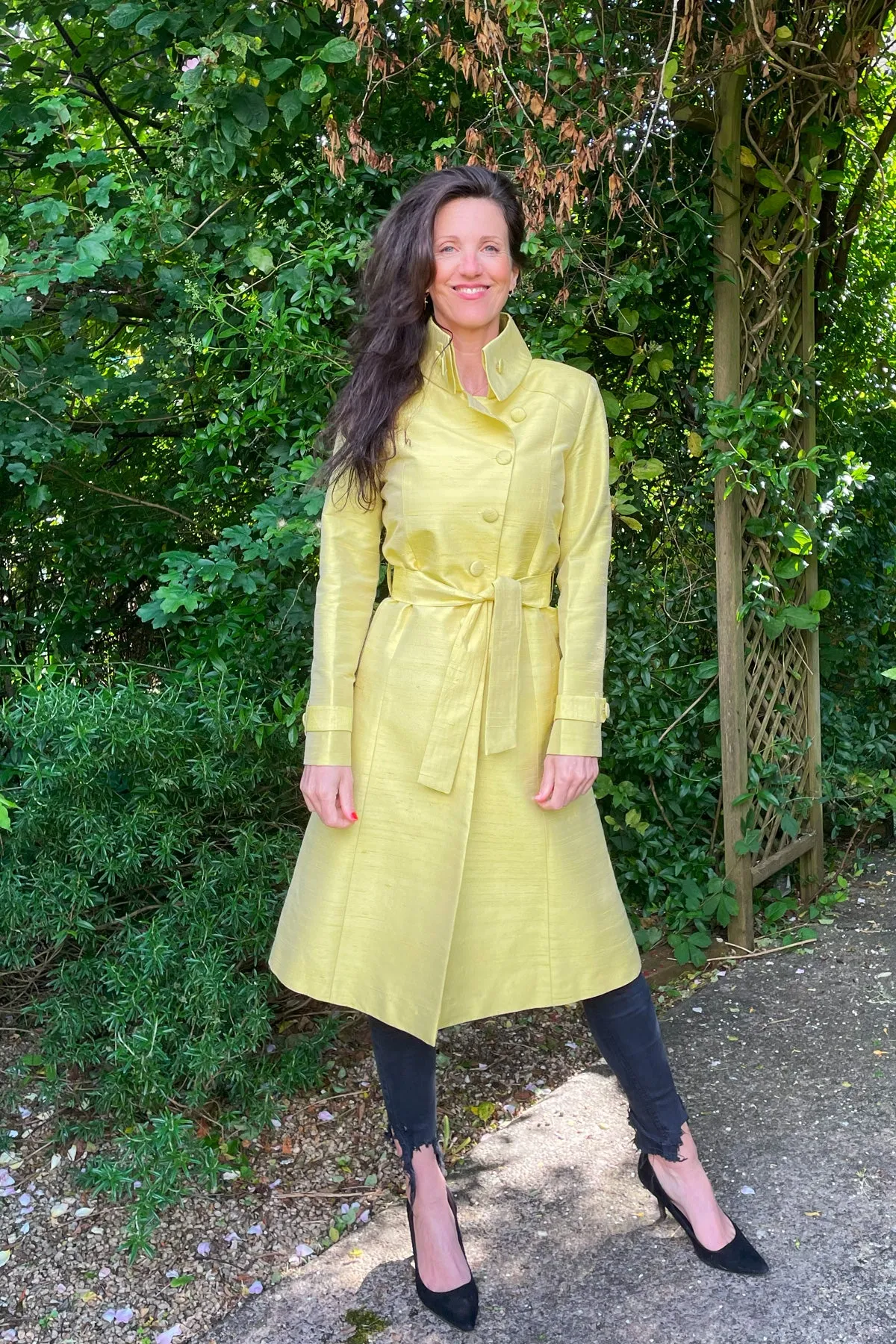 Trench Coat in Lemon Yellow