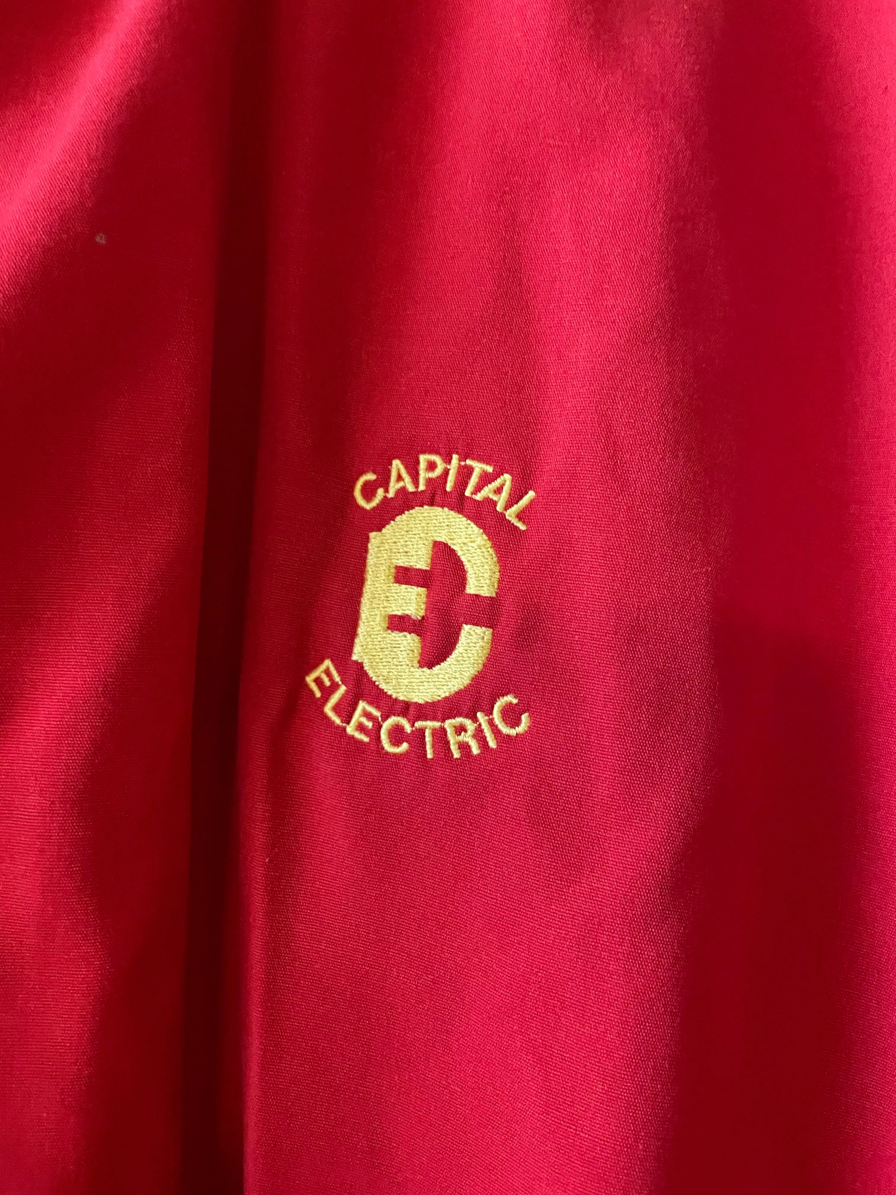 Vintage Mens XLarge Dunbrooke PLA-JAC Red CAPITAL ELECTRIC Insulated Snap Jacket Coat