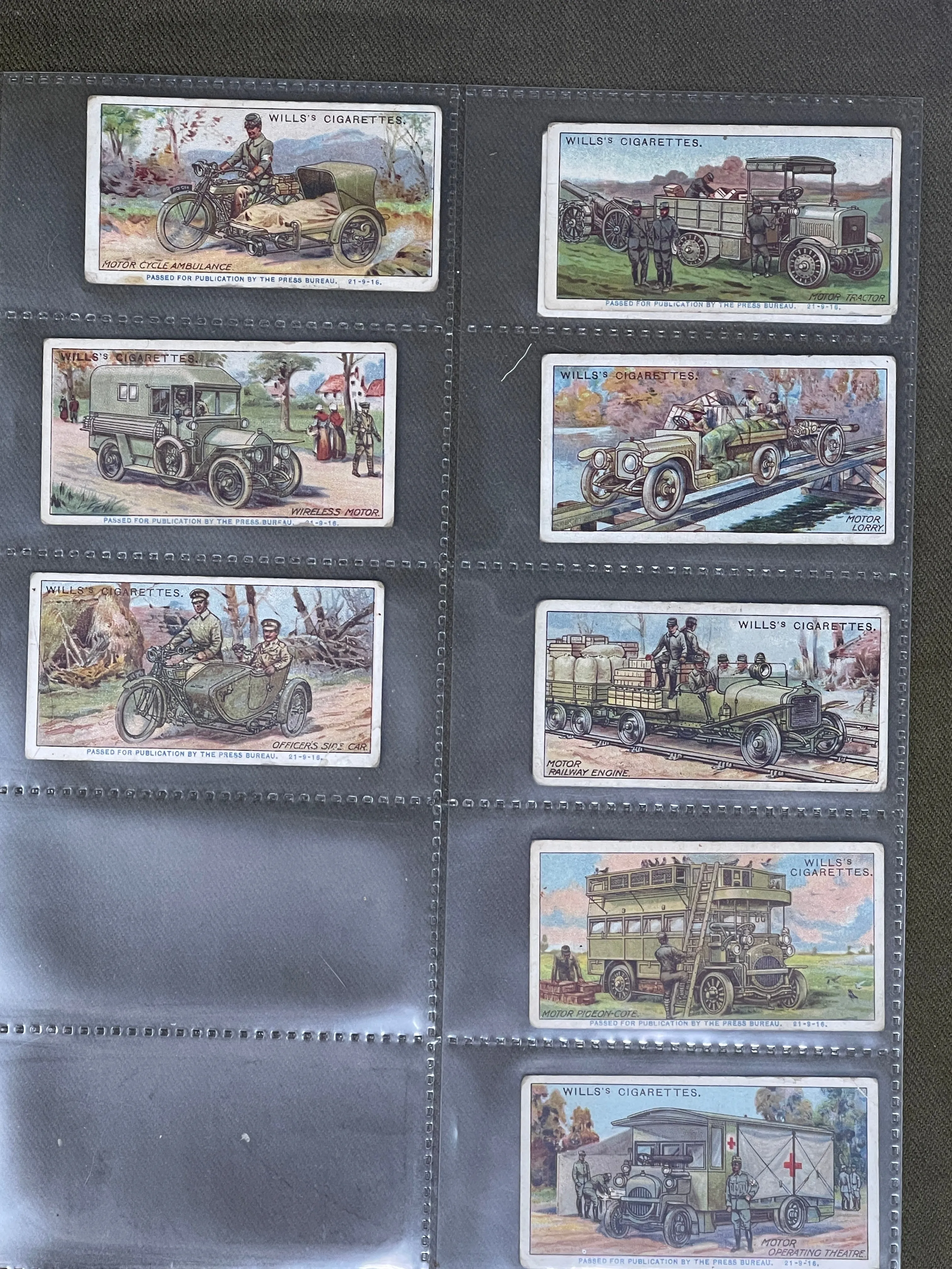 WD & HO Wills Military Vehicles 1917 Cigarette Cards