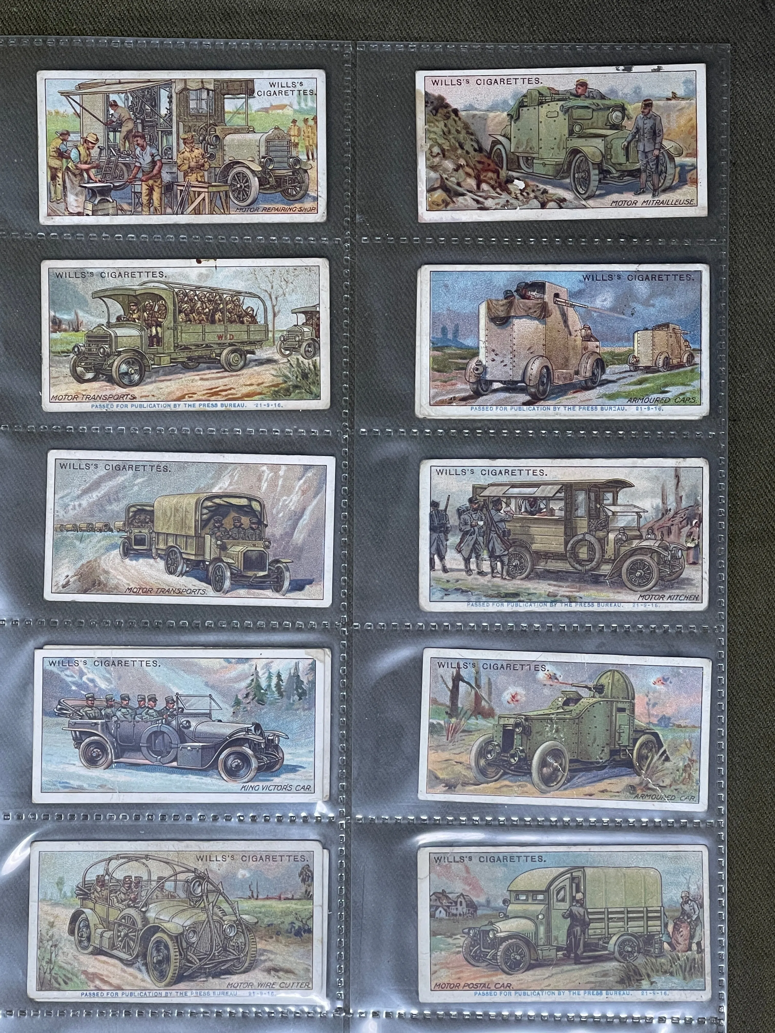 WD & HO Wills Military Vehicles 1917 Cigarette Cards