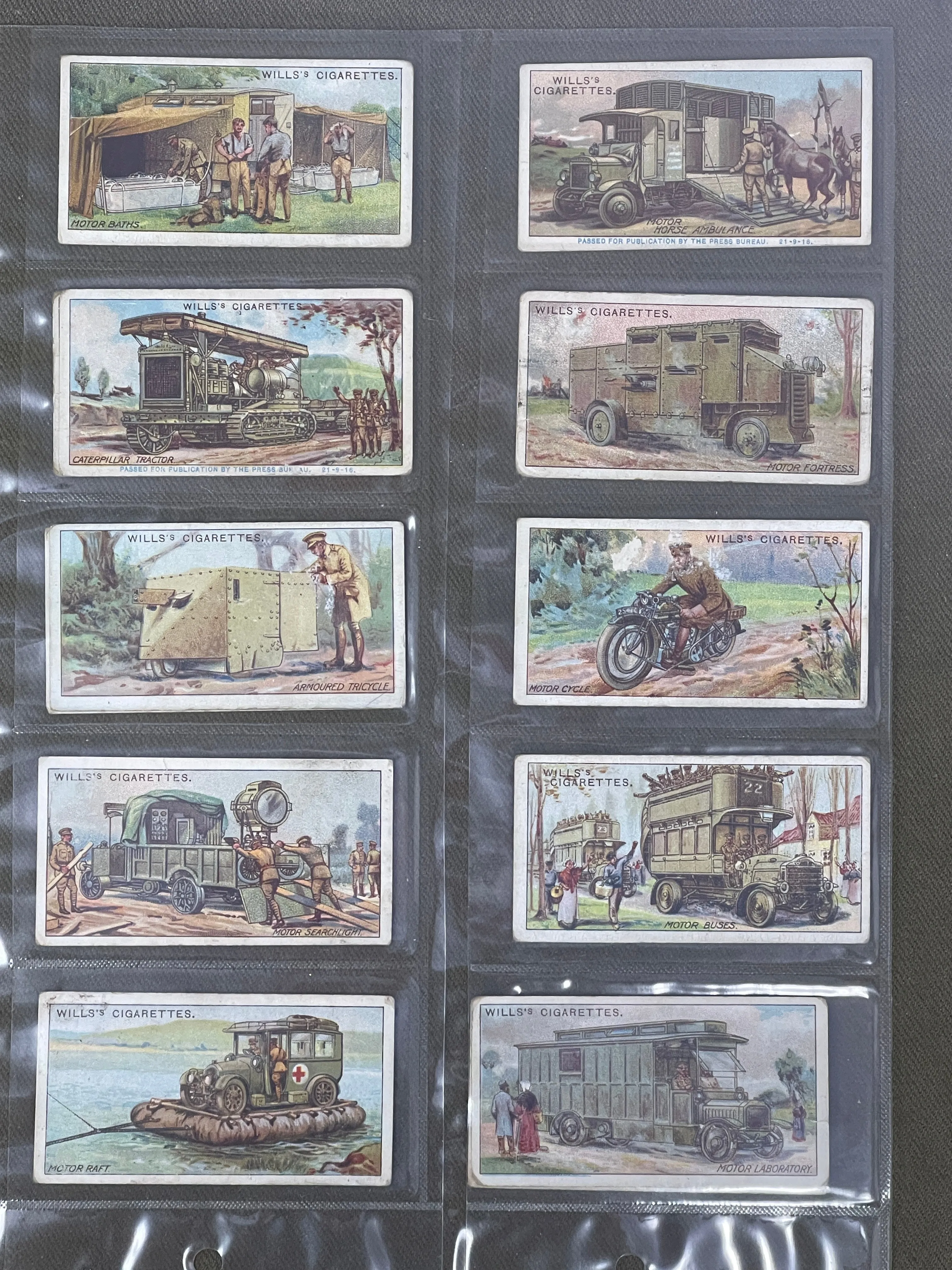 WD & HO Wills Military Vehicles 1917 Cigarette Cards