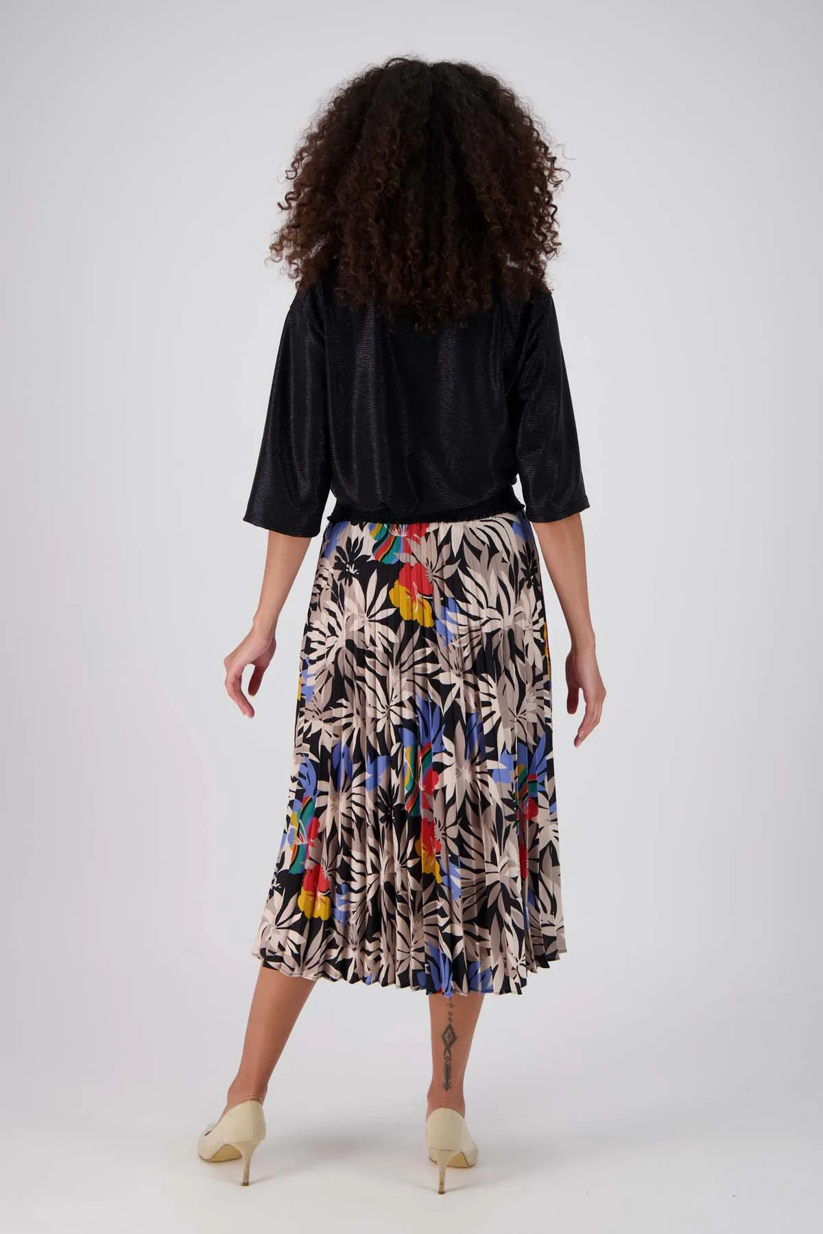 Wildflowers Pleated Skirt Black