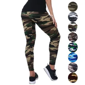 Wjczt Camouflage Womens for Leggins Graffiti Style Slim Stretch Trouser Army Green Leggings Deportes Pants K085