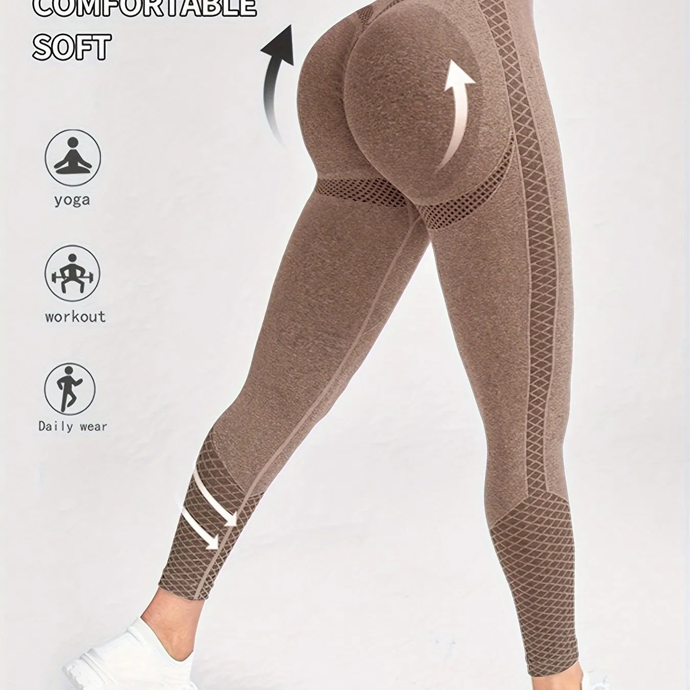 Women's Seamless High Waist Butt Lifting Tummy Control Leggings