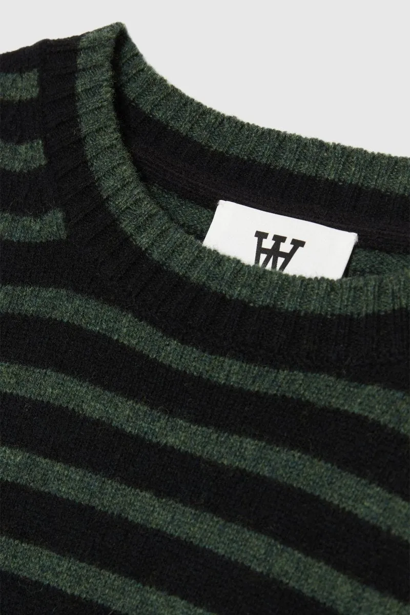 Wood Wood Tya Striped Oversized Jumper Striktrøjer Nature Green