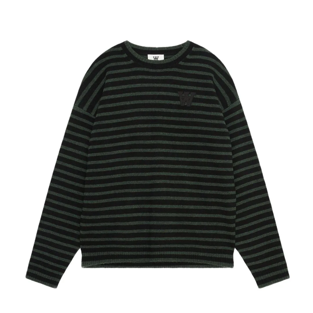 Wood Wood Tya Striped Oversized Jumper Striktrøjer Nature Green