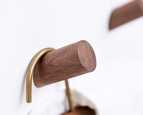 Wooden Coat Hooks 2 Pieces Wall Mounted Single Hooks